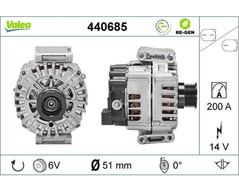 Alternator REMANUFACTURED PREMIUM 440685 Valeo, Image 2