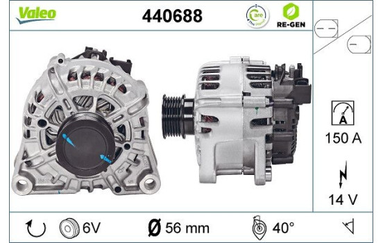 Alternator REMANUFACTURED PREMIUM 440688 Valeo, Image 2