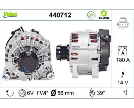 Alternator REMANUFACTURED PREMIUM 440712 Valeo, Image 2