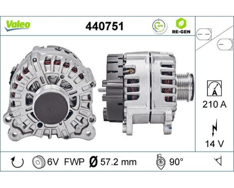 Alternator REMANUFACTURED PREMIUM 440751 Valeo, Image 2