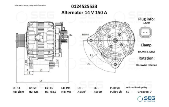Alternator Renault 150A
