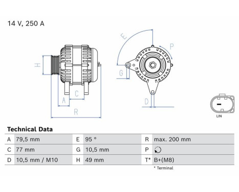 Dynamo / Alternator 0 986 086 360 Bosch