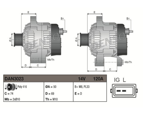 Dynamo / Alternator DAN3023 Denso, Image 3