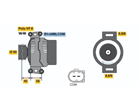 Dynamo / Alternator NCB2(>)14V90/150A Bosch, Image 5