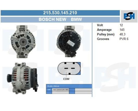 Dynamo BMW 140A 215.530.145.210 Bosch