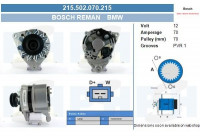 Dynamo BMW 70A 215.502.070.215 Bosch
