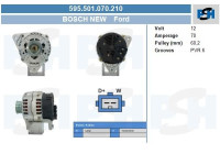 Dynamo Ford 70A 595.501.070.210 Bosch