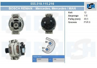 Dynamo Mercedes 115A 555.519.115.216 Bosch