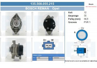 Dynamo Opel 55A 0.123.100.002-R Bosch