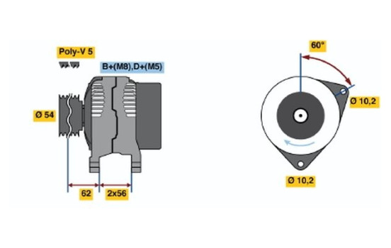 Dynamo Opel 55A GC(R)14V55A Bosch