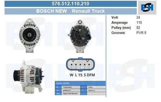 Dynamo Renault 110A 576.512.110.210 Bosch