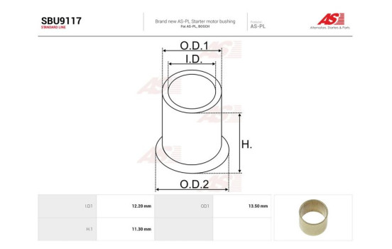 Bush, starter motor shaft, Image 2