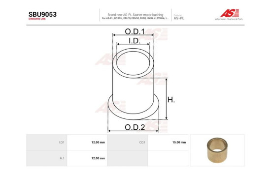 Bush, starter motor shaft, Image 2