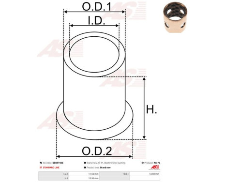 Bush, starter motor shaft, Image 2