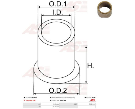 Bush, starter motor shaft, Image 2