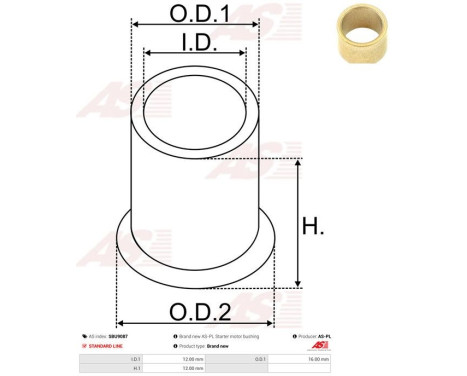 Bush, starter motor shaft, Image 2
