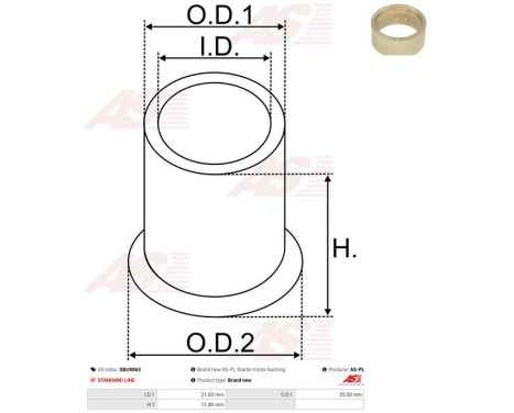 Bush, starter motor shaft, Image 2