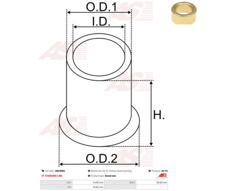 Bush, starter motor shaft, Image 2