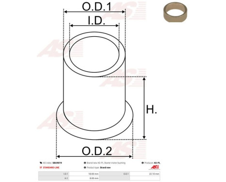 Bush, starter motor shaft, Image 2