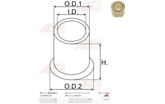 Bush, starter motor shaft, Image 2