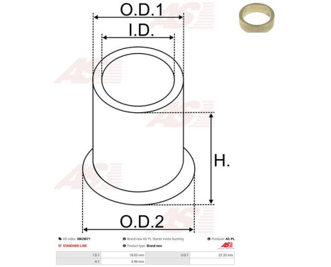 Bush, starter motor shaft, Image 2