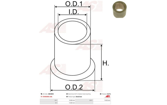 Bush, starter motor shaft, Image 2
