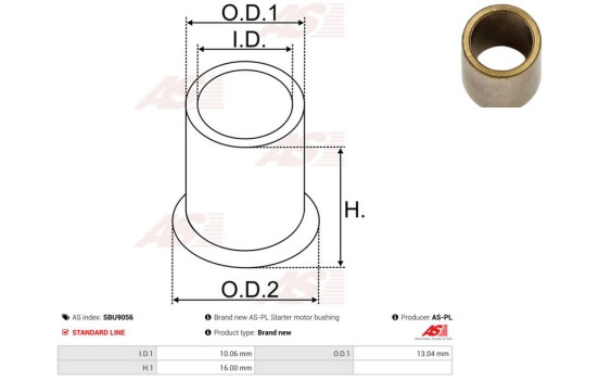 Bush, starter motor shaft, Image 2