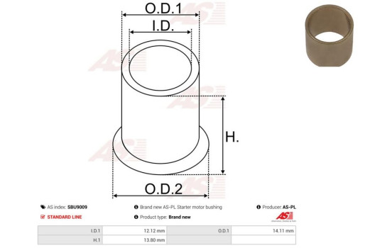Bush, starter motor shaft, Image 2