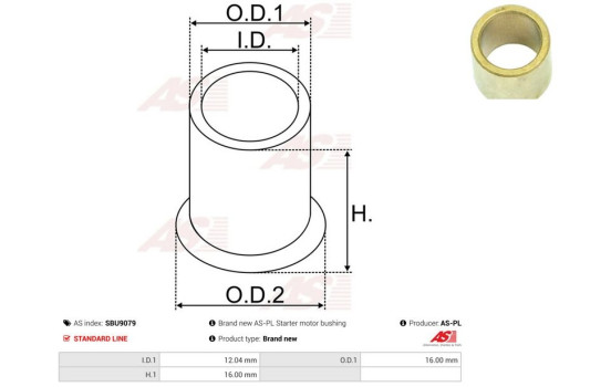 Bush, starter motor shaft, Image 2