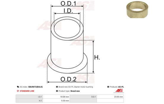 Bush, starter motor shaft, Image 2