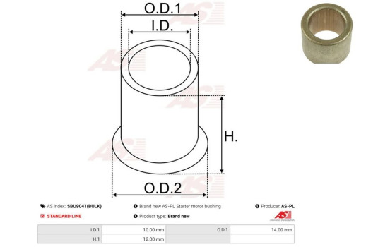 Bush, starter motor shaft, Image 2