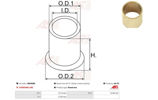 Bush, starter motor shaft, Image 2