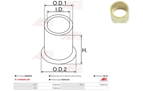 Bush, starter motor shaft, Image 2