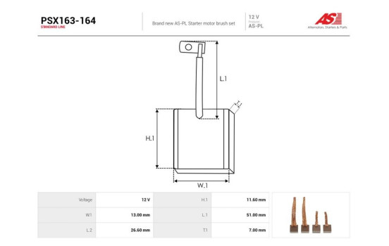 Carbon brush, starter motor, Image 2