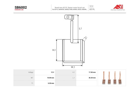 Carbon brush, starter motor, Image 2