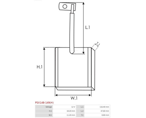 Carbon brush, starter motor, Image 2