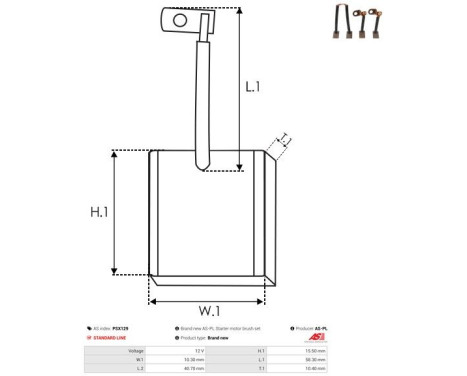 Carbon brush, starter motor, Image 2