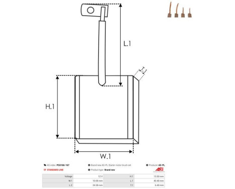 Carbon brush, starter motor, Image 2