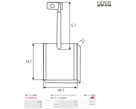 Carbon brush, starter motor, Image 2