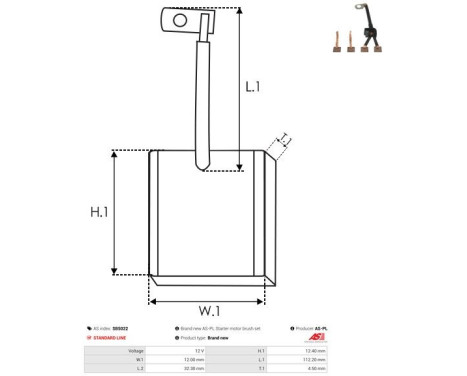 Carbon brush, starter motor, Image 2