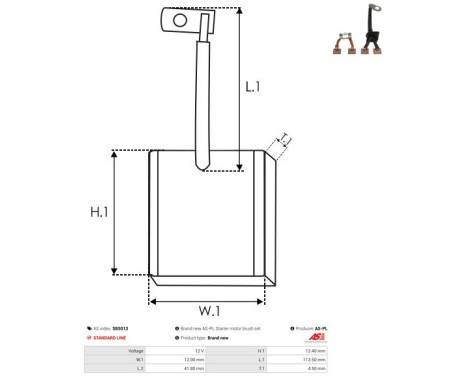 Carbon brush, starter motor, Image 2