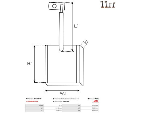Carbon brush, starter motor, Image 2