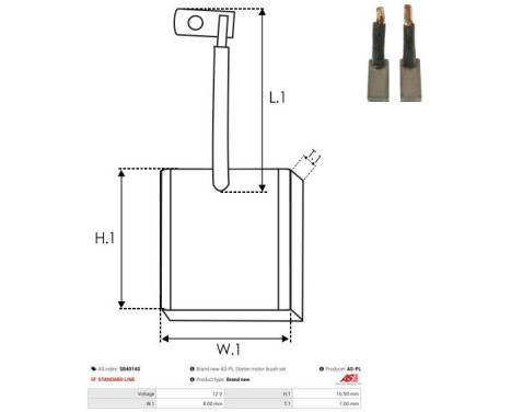 Carbon brush, starter motor, Image 2