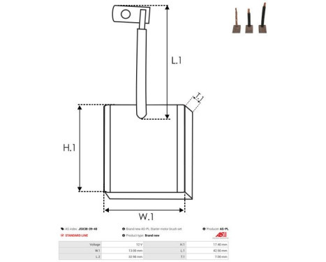 Carbon brush, starter motor, Image 2