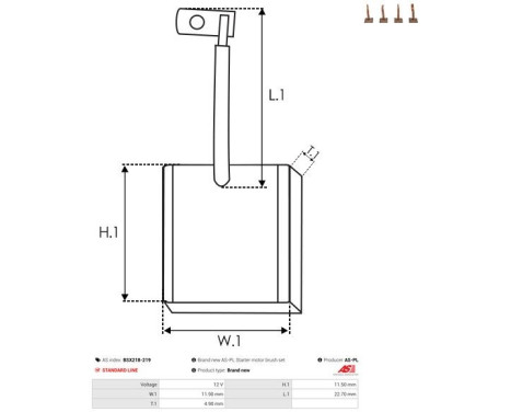 Carbon brush, starter motor, Image 2