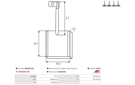 Carbon brush, starter motor, Image 2