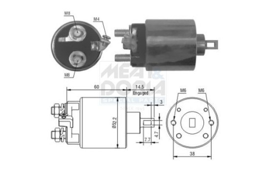 Contactor, starter motor