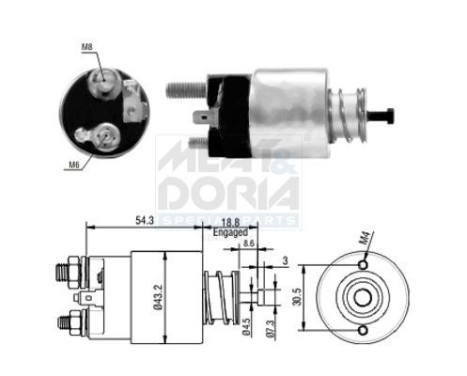 Contactor, starter motor