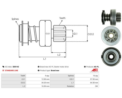 Free wheel drive, starter, Image 4