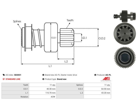 Free wheel drive, starter, Image 4